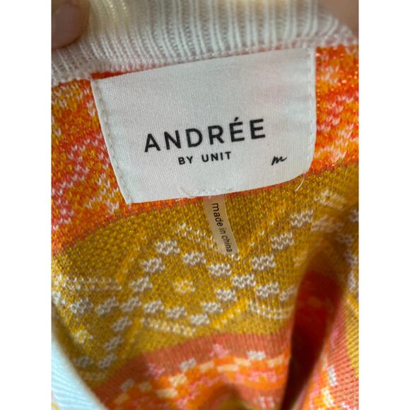 ANDREE Sweater Women Medium Wool Crew Neck Gingerbread Holiday Christmas - Picture 5 of 7